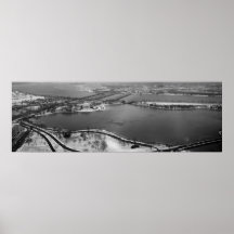 Jefferson Memorial Panoramic B&W Posters