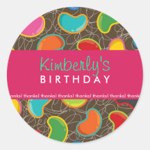 Jellybean Pop Party Favours Gift Label / Sticker