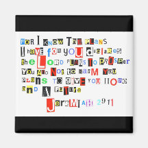 Jeremiah 29:11 Ransom Note Fridge Magnets