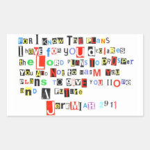Jeremiah 29:11 rectangle stickers