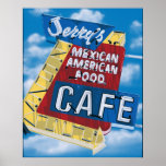 Jerry's Cafe on Route 66 Retro Poster Print