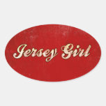 Jersey Girl Oval Sticker