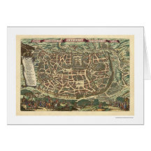 Jerusalem Israel Map 1660 Cards