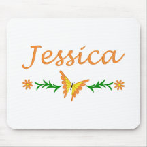 Jessica (Orange Butterfly) Mousepad