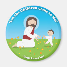 Jesus and Child Refrigerator Magnet