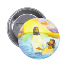Jesus' Baptism Pinback Button