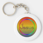 Jesus Button Keychain