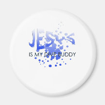 JESUS DIVE BUDDY FRIDGE MAGNET