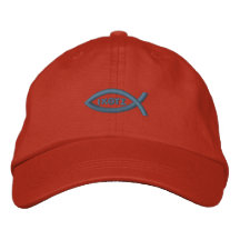Jesus Fish Embroidered Baseball Caps