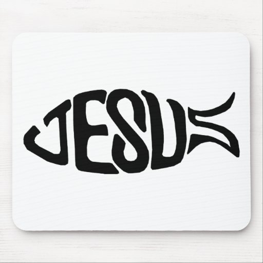 Jesus Fish Mouse Pads