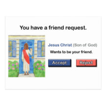 Jesus Friend Request Postcard