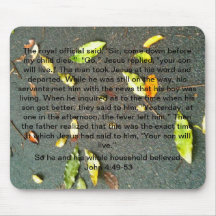 Jesus heals - Christian card Mouse Pad