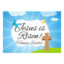 Jesus is Risen, Christian Easter Custom Invitation