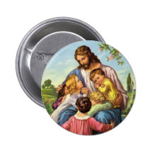 Jesus Loves Children Button