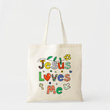 Jesus Loves Me Canvas Bags