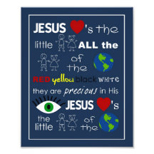 Jesus Loves the Little Children Nursery Art Photo Print