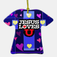 Jesus Loves U Christmas Ornament