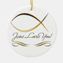 Jesus Loves You Christmas Ornaments