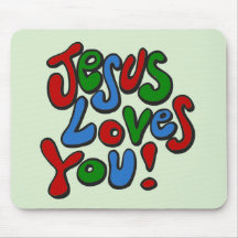 Jesus loves you mouse mats