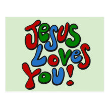 Jesus loves you post cards