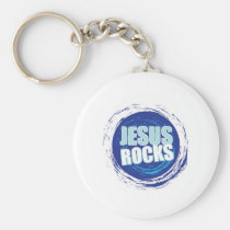 Jesus Rock s 6 Blue keychains
