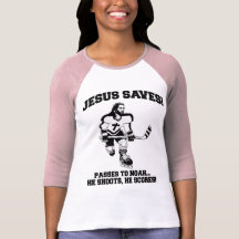 Jesus Saves Hockey funny tshirt