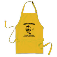 Jesus Saves Hockey funny tshirt Apron