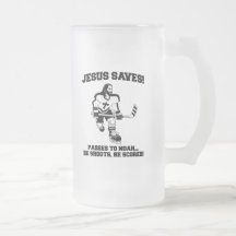 Jesus Saves Hockey funny tshirt Mugs