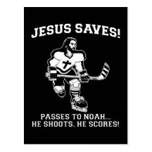 Jesus Saves Hockey funny tshirt Postcards