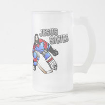 JESUS SAVES HOCKEY GOALIE MUGS