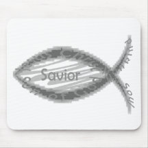 Jesus Saviour Fish Symbol Mouse Pad