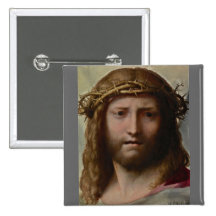 Jesus Wearing a Crown of Thorns Pinback Button