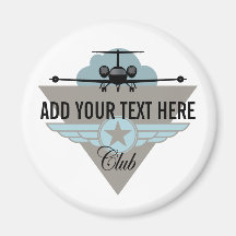 Jet Aeroplane Wing Club Fridge Magnet