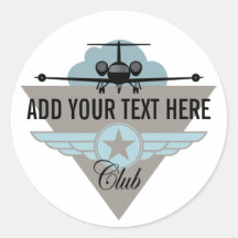 Jet Aeroplane Wing Club Sticker