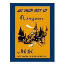 Jet Your Way to Rangoon Post Card