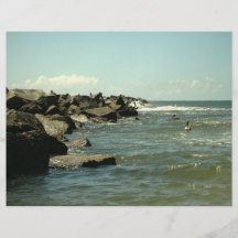 Jetty Rocks Inlet Pelican Sky Ft. Pierce Florida Full Color Flyer