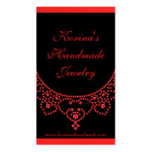 Jewelled Glam Business Card, Ruby Red