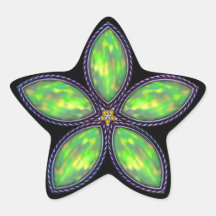 Jewelled Star - Green 2 Sticker