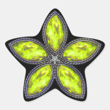 Jewelled Star - Lt Green Stickers