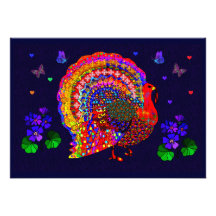 Jewelled Turkey Personalized Invitation
