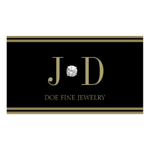 Jeweller Diamond Black/Gold Stripes Business Card