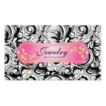 Jewellery Business Card SALE Swirls Black Pink Gol business cards