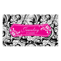 Jewellery Business Card Swirls Black Pink Gold business cards