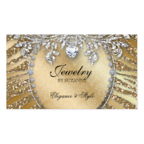 Jewellery Business Card Zebra Glitter Gold business cards