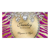 Jewellery Business Card Zebra Glitter Pink Gold business cards
