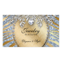 Jewellery Business Card Zebra Glitter Silver Gold business cards