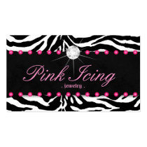 Jewellery Business Card Zebra Pink Dots Diamond business cards