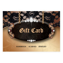 Jewellery N Lace Fashion Gold Gift Card Business Card Templates