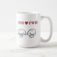 "JHH heart FWH" Mugs
