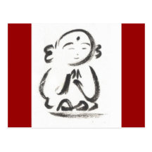 Jizo Red Postcard